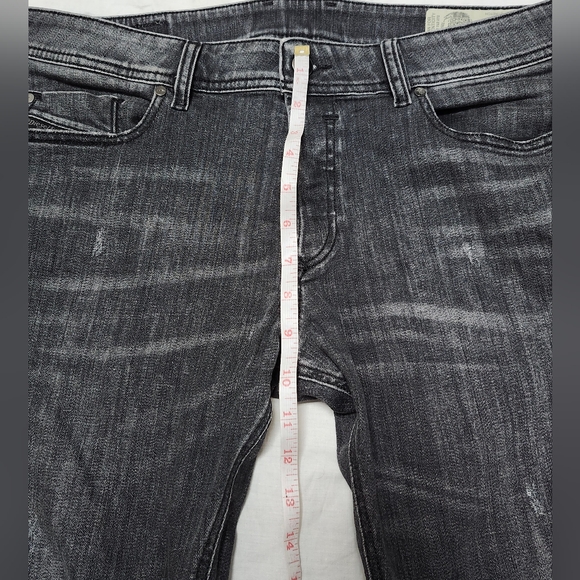 Diesel Troxer R4NQ8 Slim Skinny Faded Black Stretch Jeans W33 xL34 - Picture 10 of 13